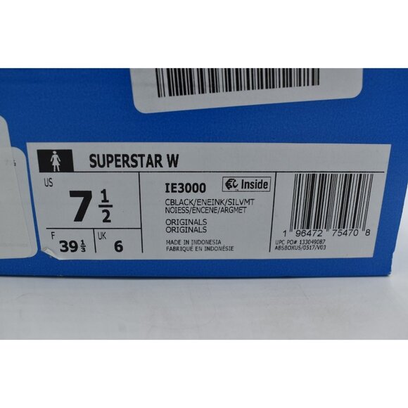 Adidas Womens Size 7.5 Superstar Black Purple Leather Sneakers Shoes - Picture 12 of 12